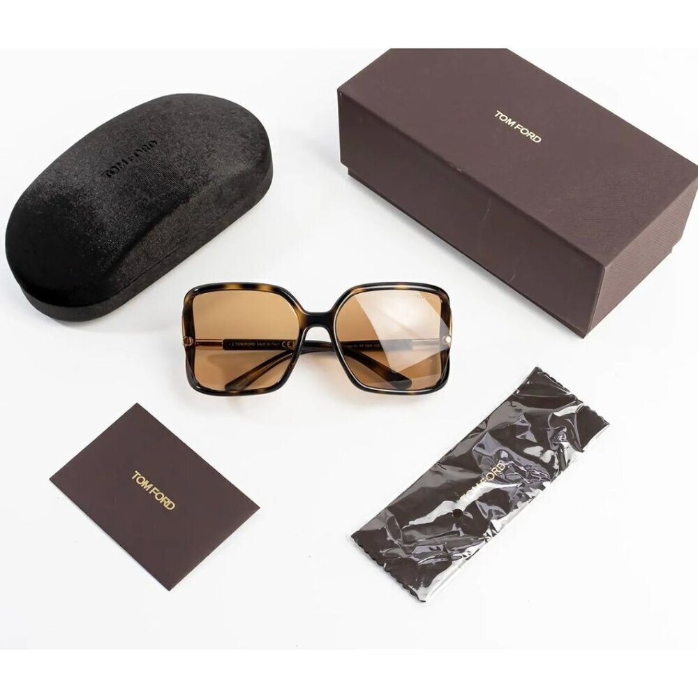 NWT Tom Ford FT1089 Havana Square 60mm Sunglasses - Picture 7 of 8